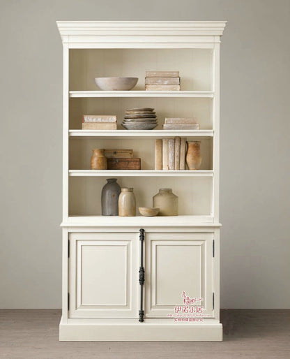 ASHLEY HYATT Buffet rustique américain en bois massif, bibliothèque, armoire de style rétro français