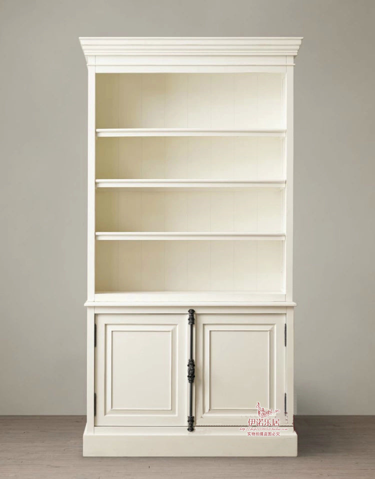 ASHLEY HYATT Buffet rustique américain en bois massif, bibliothèque, armoire de style rétro français