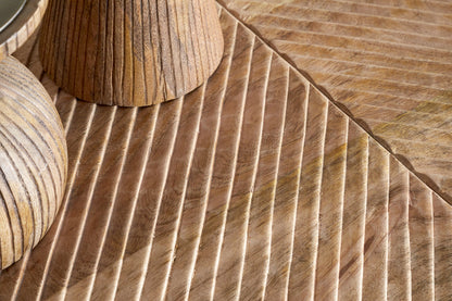 Console demi-lune en bois de manguier Aasha - Naturel