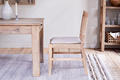Chaise de salle à manger en bois de manguier et corde Aamani - Naturel