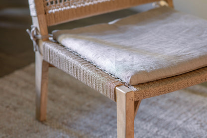 Chaise d'appoint en bois de manguier et corde Aamani - Naturel