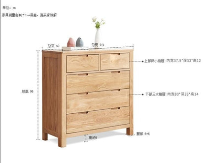 Commode à tiroirs tout en bois massif AKAMINE Japon Nordique