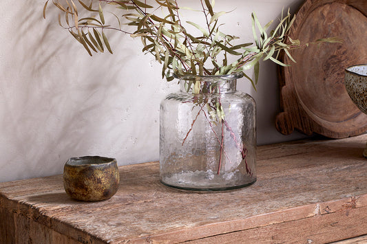 Vase en verre recyclé Akra - Transparent