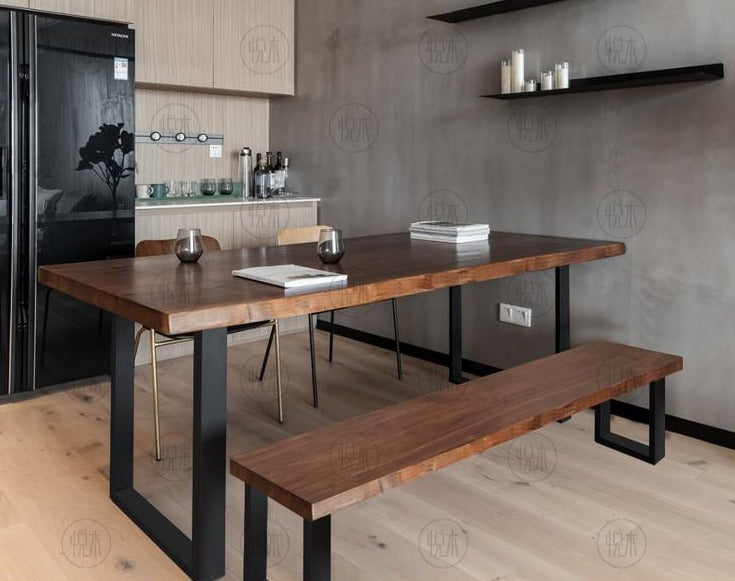 Table à manger design nordique en bois massif ALAN scandinave