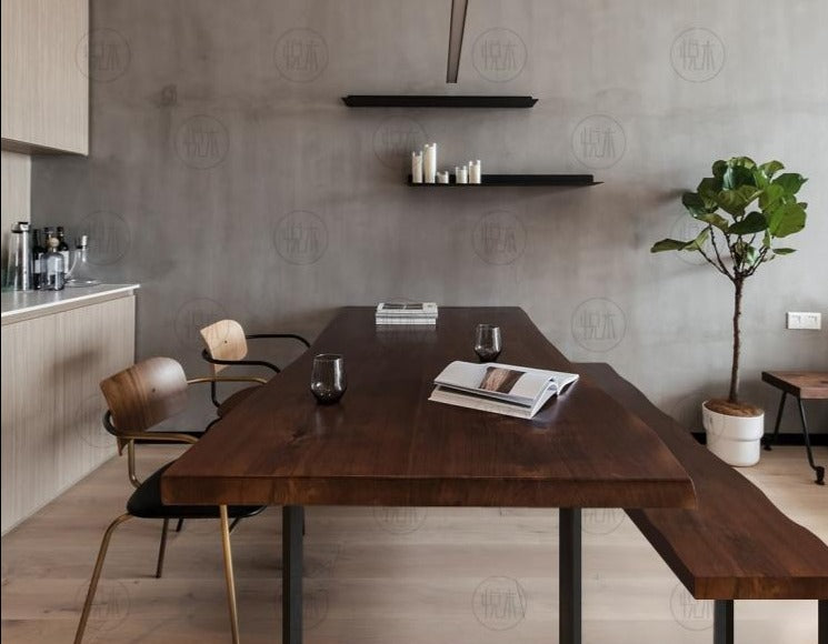 Table à manger design nordique en bois massif ALAN scandinave