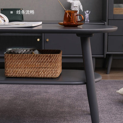 Table basse scandinave japonaise Alayah en bois massif (4 couleurs, 2 tailles) 