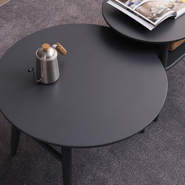 Table basse scandinave japonaise Alayah en bois massif (4 couleurs, 2 tailles) 