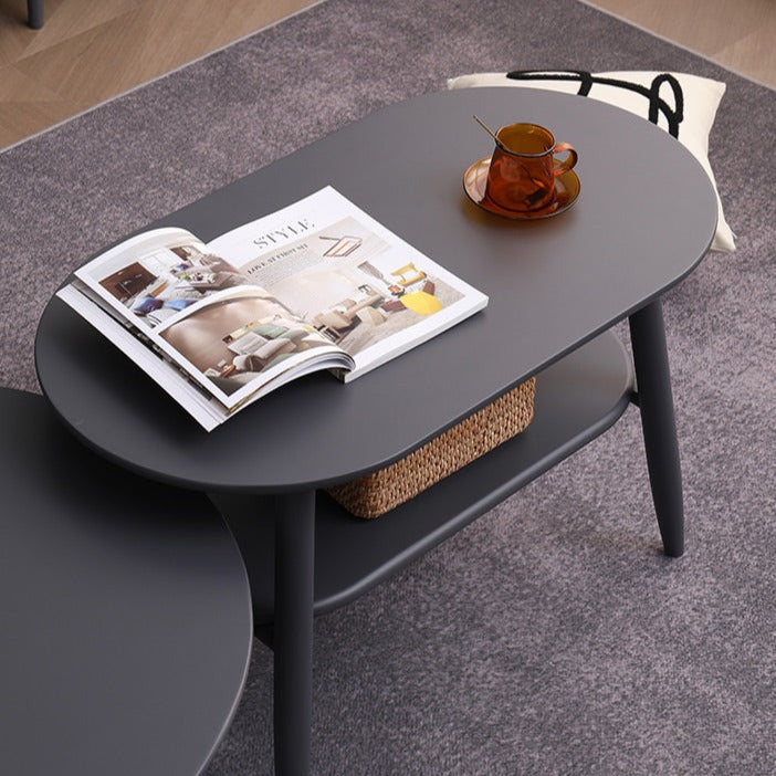 Table basse scandinave japonaise Alayah en bois massif (4 couleurs, 2 tailles) 