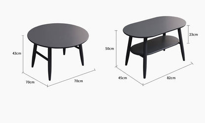 Table basse scandinave japonaise Alayah en bois massif (4 couleurs, 2 tailles) 