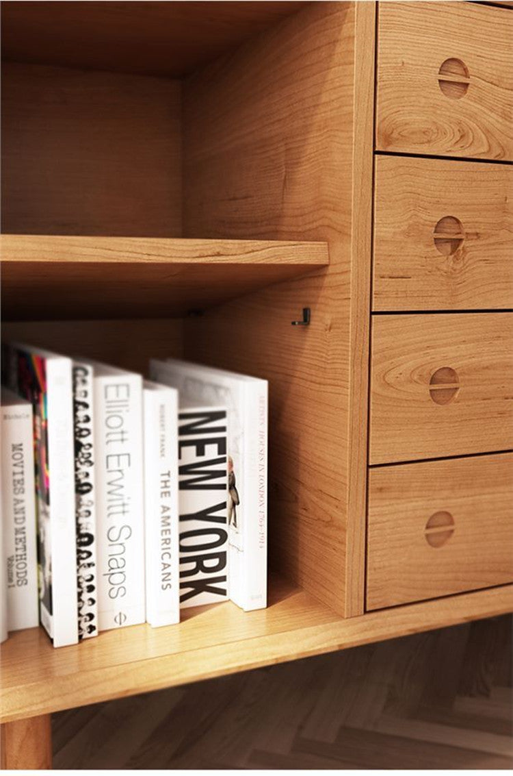 Buffet en rotin ALLISON (2 couleurs au choix : naturel et noyer)