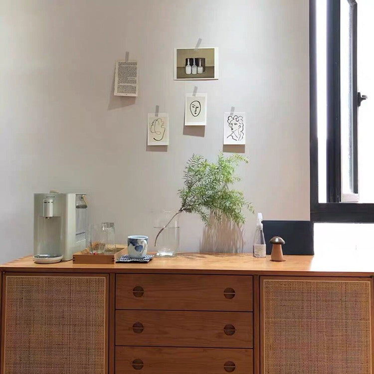 Buffet en rotin ALLISON (2 couleurs au choix : naturel et noyer)