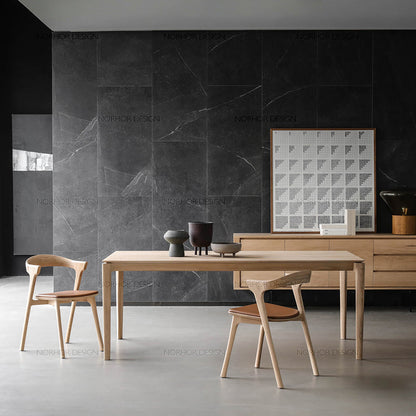 Table à manger moderne AMIRA en bois massif de style nordique 