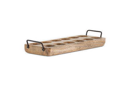 Porte-œufs en bois de manguier Anda - Naturel