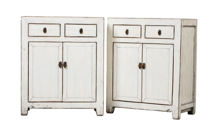 Table d'appoint de lit Dongbei blanche antique