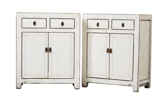 Table d'appoint de lit Dongbei blanche antique