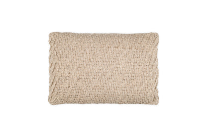 Housse de coussin Atifa en coton et laine - Naturel