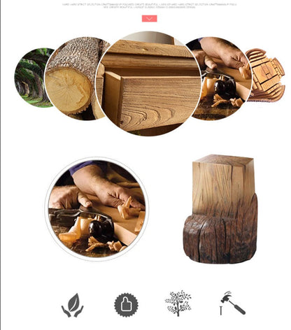 Buffet en bois massif recyclé d'automne, armoire, vieil orme