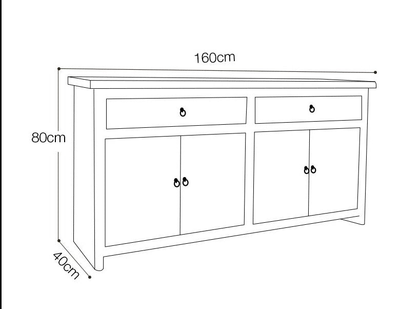 Buffet en bois massif recyclé d'automne, armoire, vieil orme