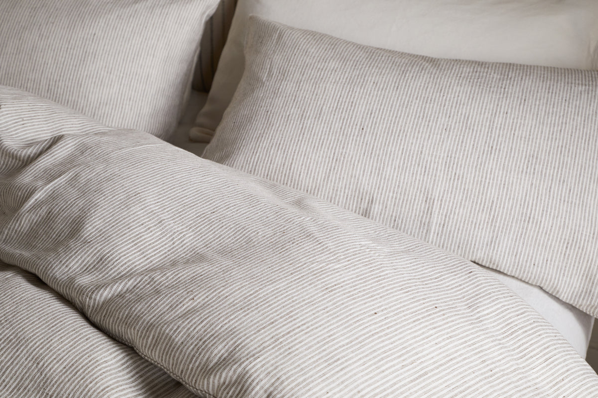 Housse de couette Borba en chanvre et coton - Espresso