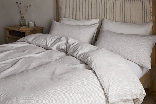 Housse de couette Borba en chanvre et coton - Espresso