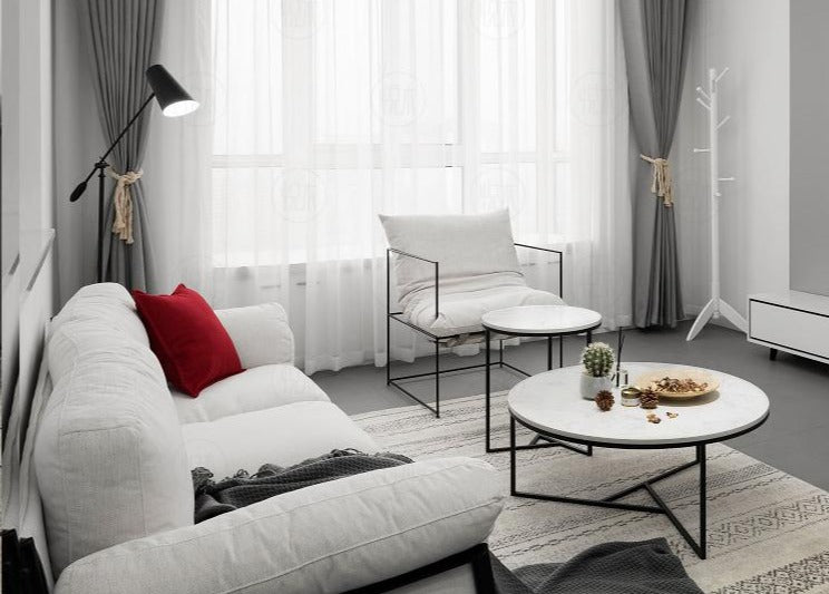 Table basse ronde gigogne moderne et nordique BENNETT