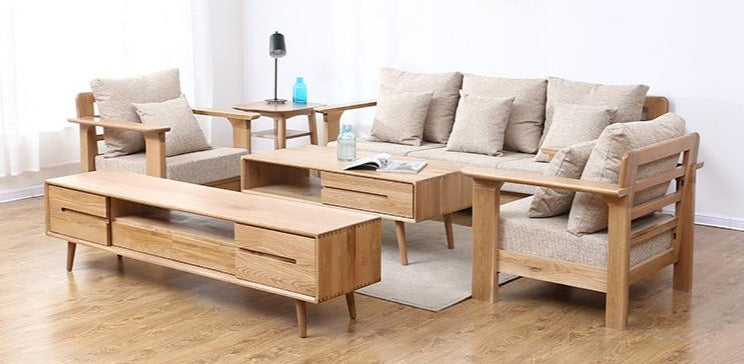 Canapé nordique moderne en bois massif BENTLEY