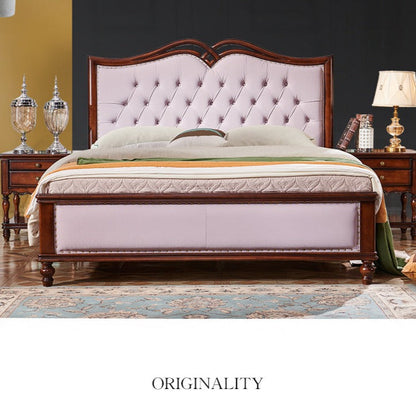 BOSTON HILTON Lit américain européen en bois dur King Size, tiroirs de rangement, rangement à air comprimé