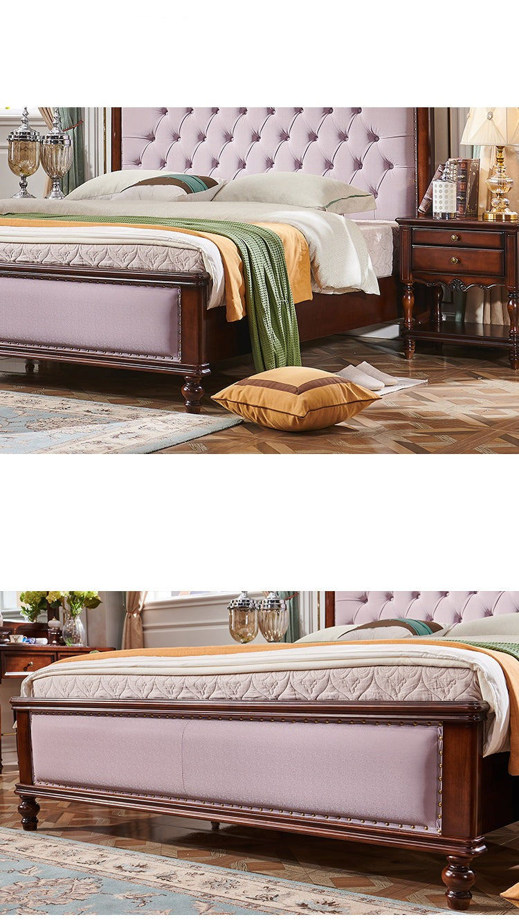 BOSTON HILTON Lit américain européen en bois dur King Size, tiroirs de rangement, rangement à air comprimé