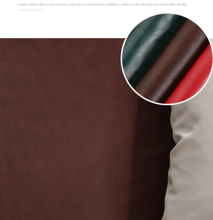 Canapé américain en bois massif BOSTON HILTON avec accoudoirs 1+2+3 et assise en cuir et tissu