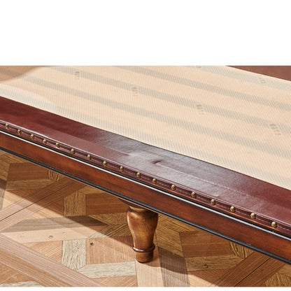 Canapé américain en bois massif BOSTON HILTON avec accoudoirs 1+2+3 et assise en cuir et tissu