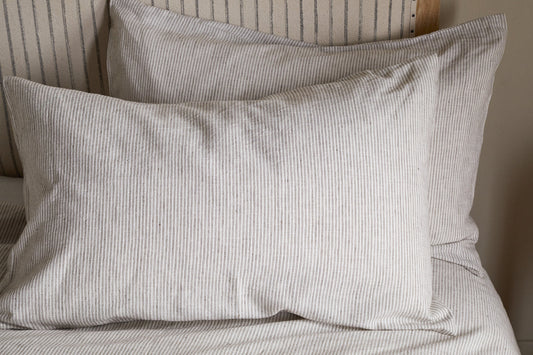 Taies d'oreiller Borba en chanvre et coton pour femme au foyer - Espresso