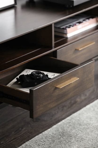 BRINLEY Chicago HILTON Console TV Commode en bois massif Table basse