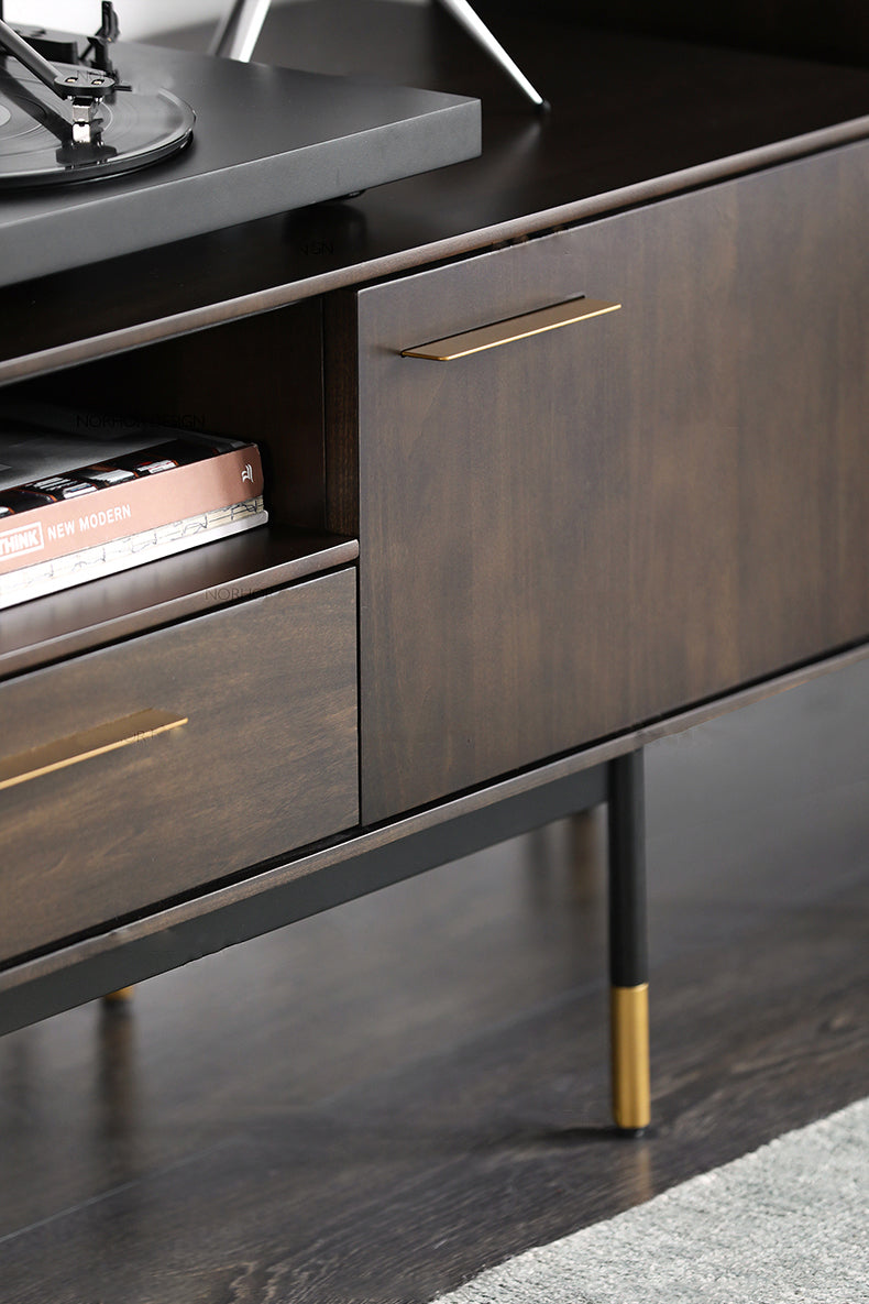 BRINLEY Chicago HILTON Console TV Commode en bois massif Table basse