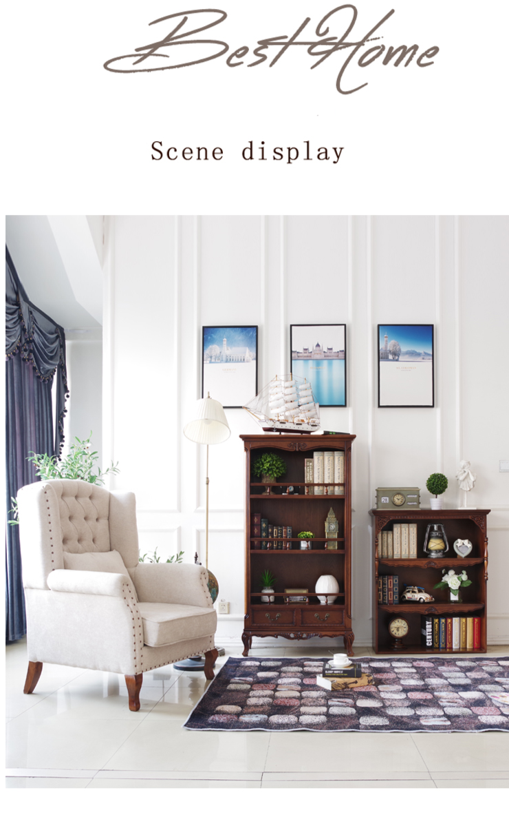 Bibliothèque Sheraton Brooklyn New York Bibliothèque rétro américaine en bois massif 