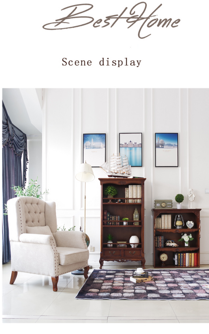 Bibliothèque Sheraton Brooklyn New York Bibliothèque rétro américaine en bois massif 