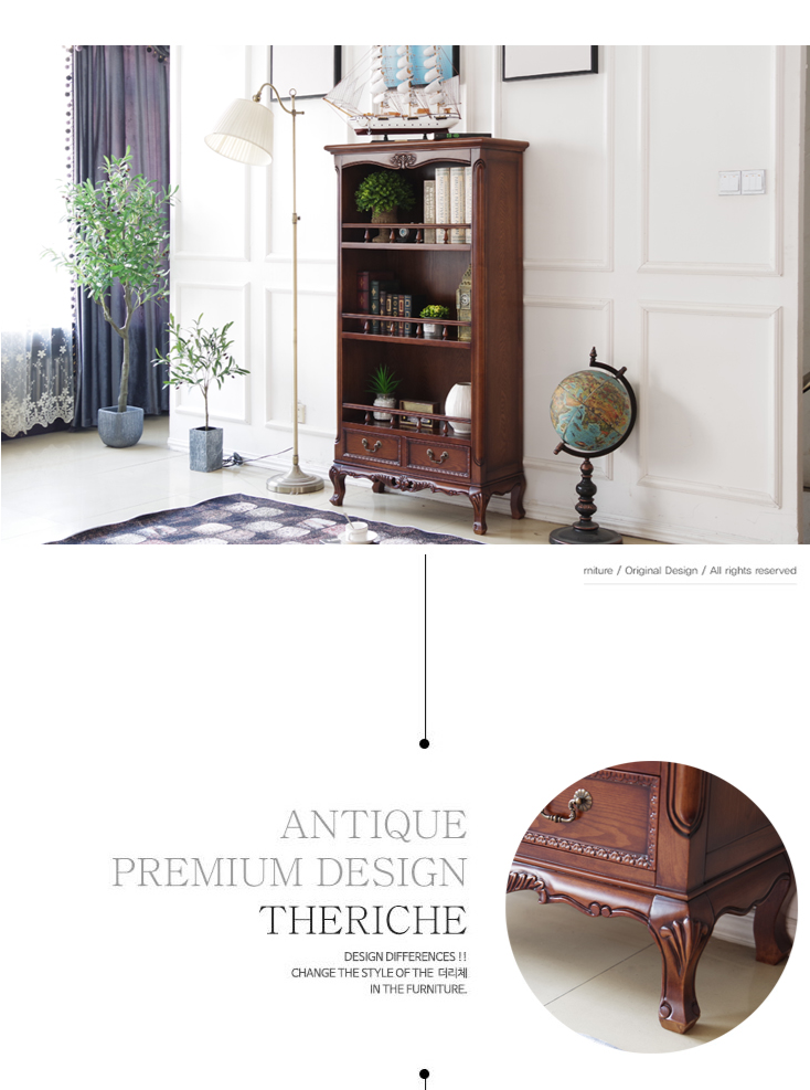 Bibliothèque Sheraton Brooklyn New York Bibliothèque rétro américaine en bois massif 