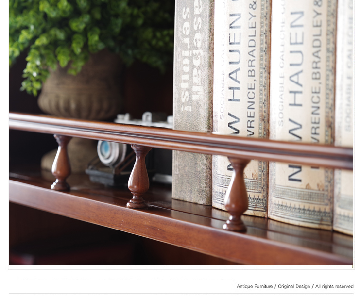 Bibliothèque Sheraton Brooklyn New York Bibliothèque rétro américaine en bois massif 