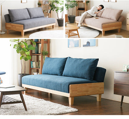 Canapé-lit BROOKLYNN RITZ en bois massif japonais scandinave (6 couleurs)