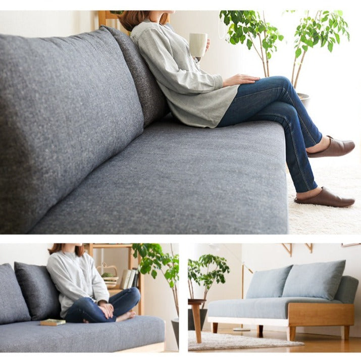 Canapé-lit BROOKLYNN RITZ en bois massif japonais scandinave (6 couleurs)