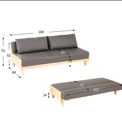 Canapé-lit BROOKLYNN RITZ en bois massif japonais scandinave (6 couleurs)