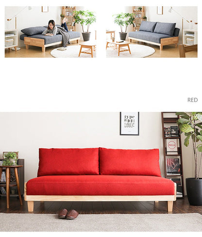 Canapé-lit BROOKLYNN RITZ en bois massif japonais scandinave (6 couleurs)