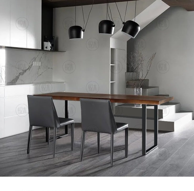 Table à manger BRYCE Nordic Scandinave Rétro en Bois Massif Bois Dur Américain 