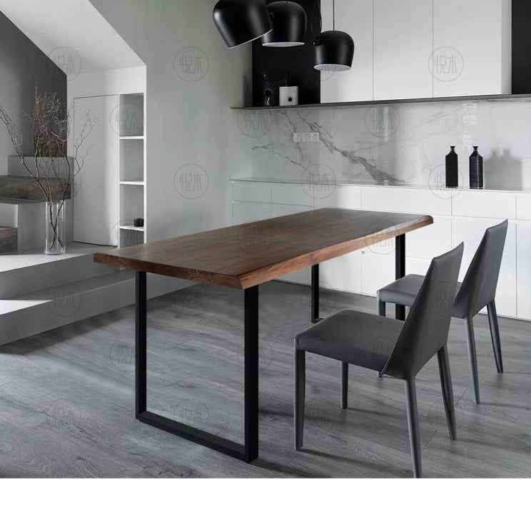 Table à manger BRYCE Nordic Scandinave Rétro en Bois Massif Bois Dur Américain 