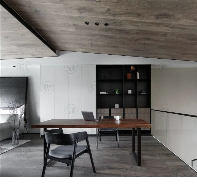 Table à manger BRYCE Nordic Scandinave Rétro en Bois Massif Bois Dur Américain 