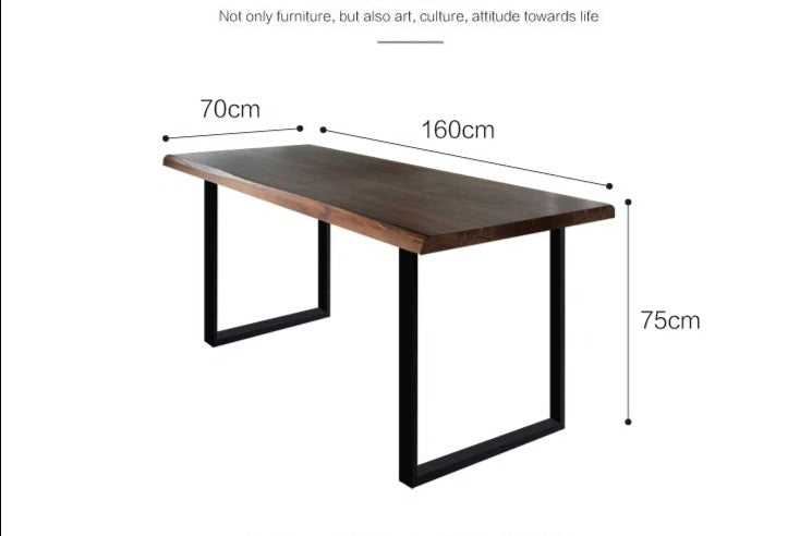 Table à manger BRYCE Nordic Scandinave Rétro en Bois Massif Bois Dur Américain 