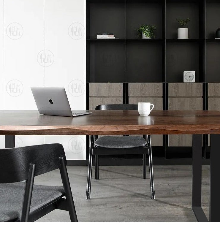 Table à manger BRYCE Nordic Scandinave Rétro en Bois Massif Bois Dur Américain 