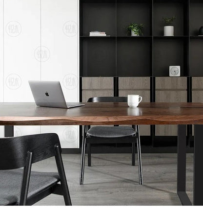 Table à manger BRYCE Nordic Scandinave Rétro en Bois Massif Bois Dur Américain 