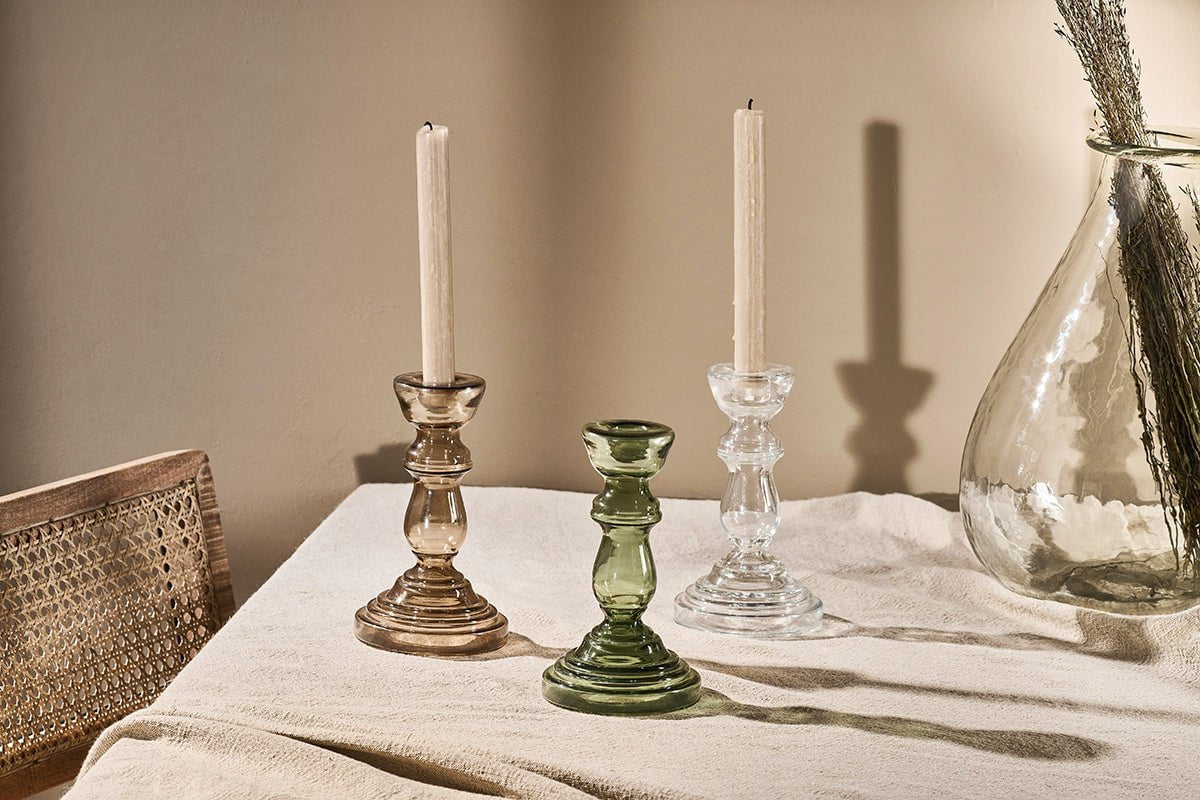 Bougeoir en verre Buran - Transparent