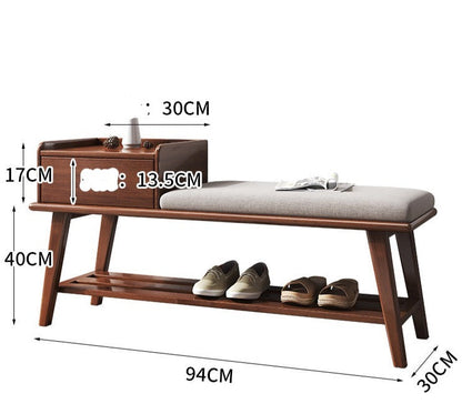 Tabouret à chaussures en bois massif CASSIDY BELAIR
