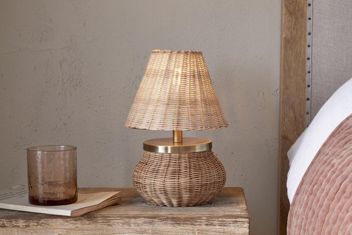 Lampe de table en rotin Cija - Naturel
